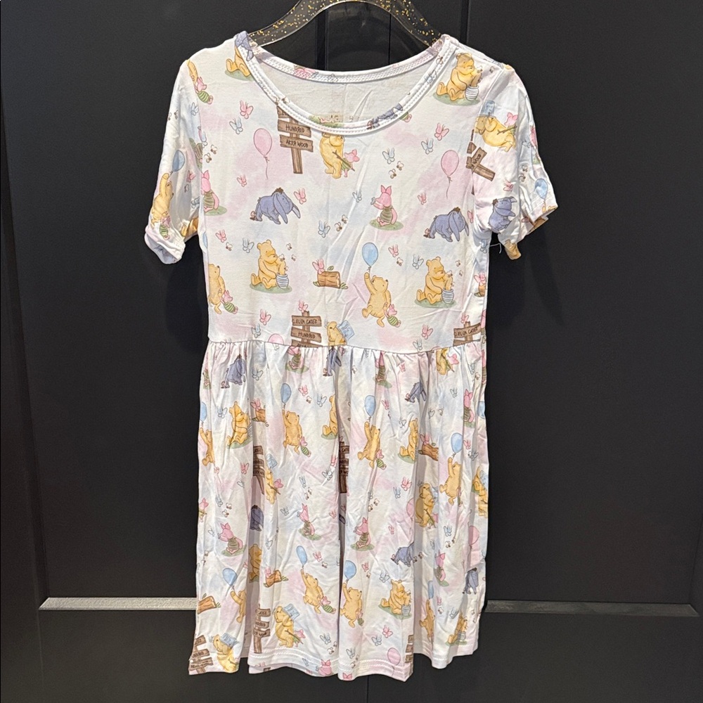 Kids Cartoon Print Dress - White